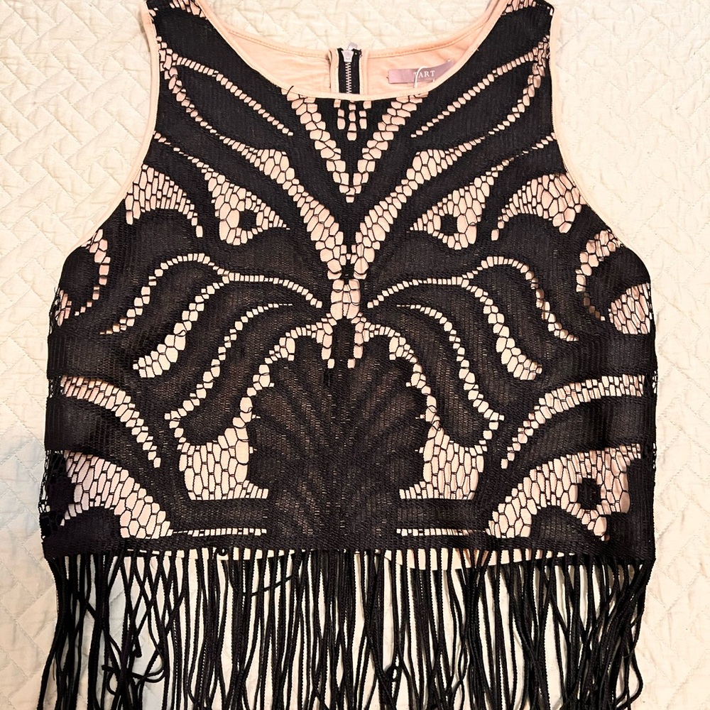 Tart Black and Cream Knit Top size S